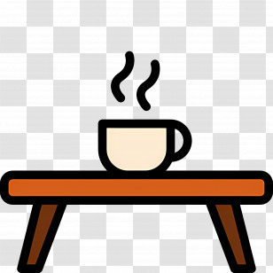 Coffee Table - Steaming Cup On Wooden Table Illustration Transparent PNG