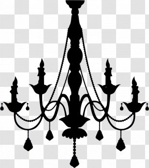 Light Silhouette Drawing Candelabra - Black And White - Lustre Transparent PNG