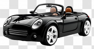 Black Convertible Car - Black Sports Car Convertible Transparent PNG