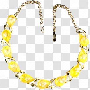 Amber Earring Yellow Necklace Bracelet - Estate Jewelry Transparent PNG