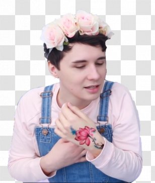 Headpiece Dan And Phil Flower Crop Top Screenshot - Thought - Forehead Transparent PNG