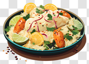 Pastel Chicken Biryani - Rice Dish With Lemon And Chicken Transparent PNG