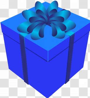 Gift Wrapping Box Clip Art Ribbon - Electric Blue Transparent PNG