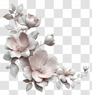 Corner - Realistic Floral Arrangement Illustration Transparent PNG