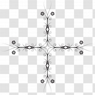 Silhouette Line Art Cross - Twig - Design Transparent PNG