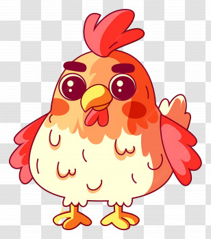 Chicken Cartoon - Cute Cartoon Chicken Transparent PNG