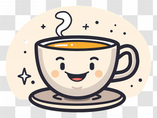Coffee Kawaii - Cute Coffee Cup Cartoon Illustration Transparent PNG