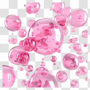 Pink Bubbles - Pink Transparent Floating Bubbles Transparent PNG