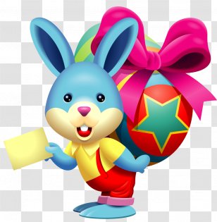 Easter Bunny Egg Resurrection Of Jesus Clip Art - Rabits And Hares Transparent PNG