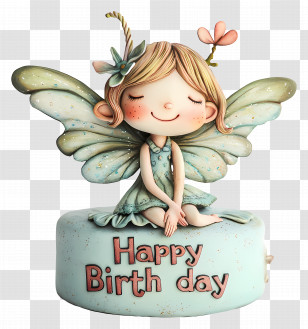 Happy Birthday - Fairy Birthday Cake Decoration Transparent PNG