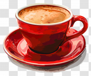 Cup Of Coffee - Red Coffee Cup Illustration Transparent PNG