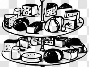 Cheese Cartoon - Food - Blackandwhite Coloring Book Transparent PNG
