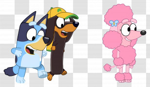 Bluey - Cartoon Dogs And Poodle Transparent PNG