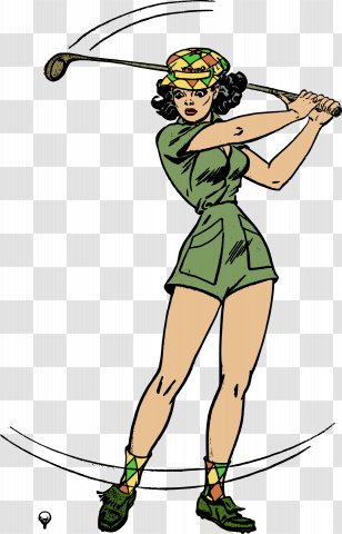 Golf Clip Art - Fictional Character - Female Golfer Transparent Background Transparent PNG