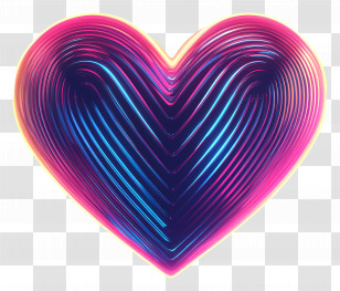 Neon Heart - Neon Heart With Vibrant Colors And Glow Transparent PNG