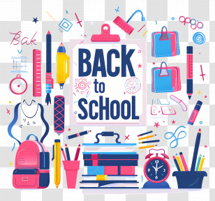 Back To School - Back To School Supplies Transparent PNG