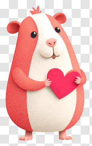 Guinea Pig Holding Heart - Cute Guinea Pig Holding Heart Transparent PNG