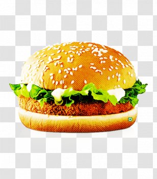 Junk Food Cartoon - Hamburger - Crispy Fried Chicken American Cheese Transparent PNG