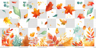 Autumn Background - Colorful Autumn Leaves Illustration Transparent PNG