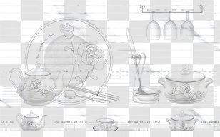 Tableware Teapot RGB Color Model - Kitchen Utensils Painted Transparent PNG