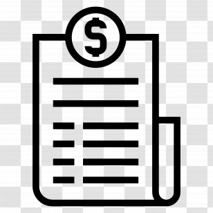 Dollar Bill - Invoice Document With Dollar Symbol Transparent PNG