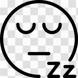 Sleep Emoticon Smiley - Black - Sleeping Eyes Cliparts Transparent PNG