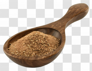 Cumin Powder - Brown Spice In Wooden Spoon Transparent PNG