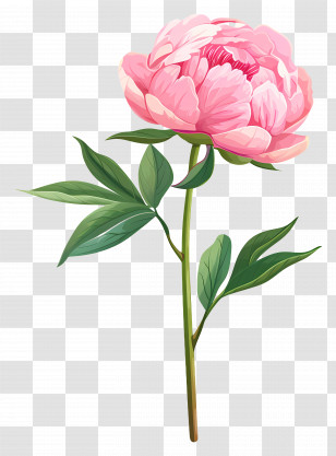 Pink Peony - Pink Flower In Full Bloom Transparent PNG