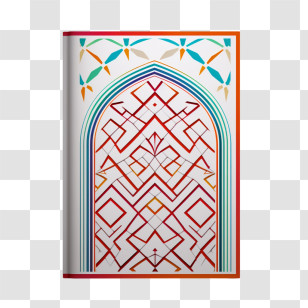 Book Cover Template - Colorful Geometric Pattern Notebook Transparent PNG
