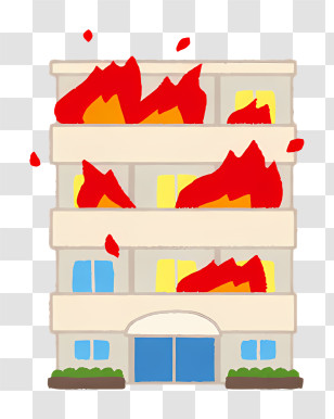 Icon - Burning Building In Flames Transparent PNG