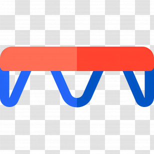 Trampoline - Red And Blue Table Transparent PNG