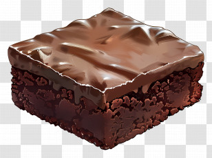 Chocolate Brownie - Chocolate Brownie With A Glossy And Fudgy Top Transparent PNG