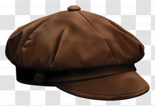 Newsboy Cap - Brown Beret-Style Vintage Cap Transparent PNG