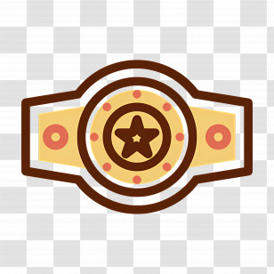 Champion Belt - Championship Belt Illustration With Star Motif Transparent PNG