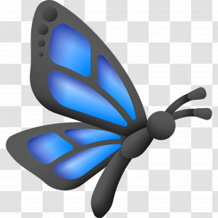 Blue Butterfly - Blue Butterfly With Black Body Transparent PNG