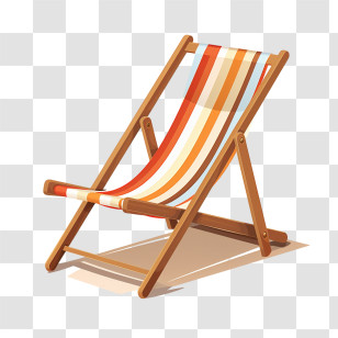Deck Chair - Colorful Striped Deck Chair Illustration Transparent PNG