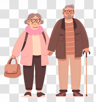 Old People - Elderly Couple Holding Hands In Love Transparent PNG