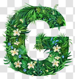 Letter G - Floral Letter G With Greenery And Flowers Transparent PNG