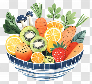 Vegetables And Fruits - Bowl Of Fresh Fruits And Vegetables Transparent PNG