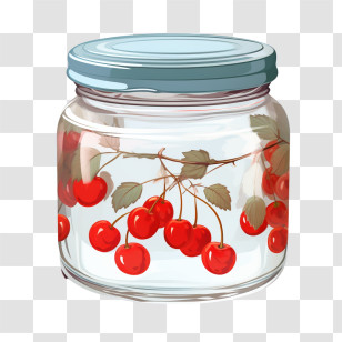 Fruit Jam - Jar Of Cherries Illustration Transparent PNG