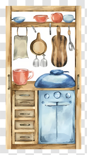 Kitchen Utensils - Cozy Kitchen With Utensils And Stove Transparent PNG