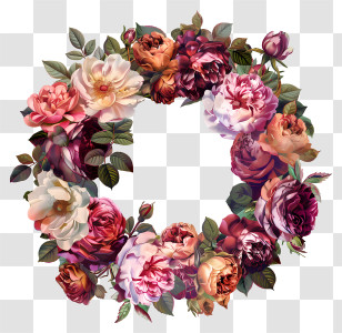 Flower Wreath - Floral Wreath Illustration Transparent PNG