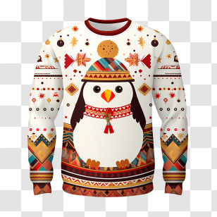 Ugly Sweater Day - Cozy Penguin Holiday Sweater Transparent PNG