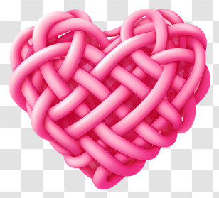 Heart Design - Pink Woven Heart Symbol Transparent PNG