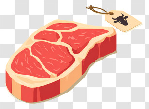 Fresh Beef Steak - Raw Red Beef Steak Illustration Transparent PNG
