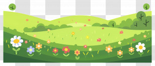 Flower Grass - Cartoon Meadow And Flowers Illustration Transparent PNG
