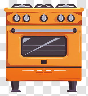 Kitchen Stove - Orange Gas Stove Illustration Transparent PNG