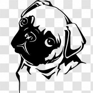 Pug Puppy Clip Art - Black Transparent PNG