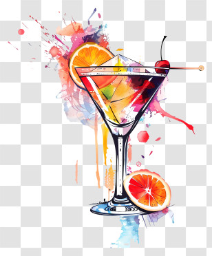 Cocktail Day - Colorful Cocktail Illustration Transparent PNG