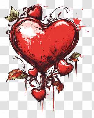 Valentines Day - Artistic Red Heart Illustration Transparent PNG